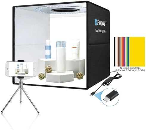Photo Studio Box, 40cm Folding Lightbox 160 LED Ring Light Portable Photo Studio Photography Shooting Tent Box