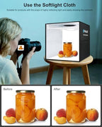 Photo Studio Box, 40cm Folding Lightbox 160 LED Ring Light Portable Photo Studio Photography Shooting Tent Box, alternate