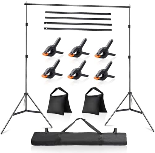 Photo Video Studio 10x7Ft (WxH) Adjustable Background Stand Backdrop Support System Kit with Carry Bag in 10x7Ft