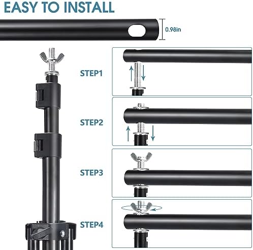 Photo Video Studio 10x7Ft (WxH) Adjustable Background Stand Backdrop Support System Kit with Carry Bag in 10x7Ft, alternate