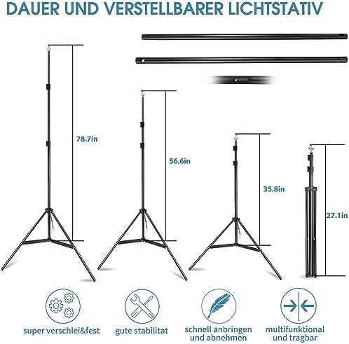 Photo Video Studio 10x7Ft (WxH) Adjustable Background Stand Backdrop Support System Kit with Carry Bag in 10x7Ft, alternate