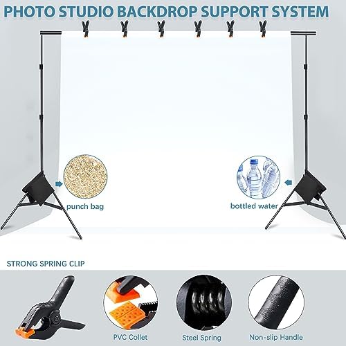 Photo Video Studio 10x7Ft (WxH) Adjustable Background Stand Backdrop Support System Kit with Carry Bag in 10x7Ft, alternate