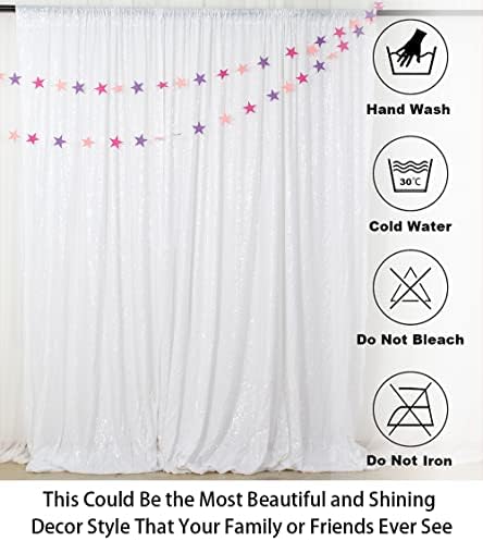 Photobooth Background Best Choice-7FTx7FT-White-Sequin Photography Backdrop Curtains for Wedding in 7FTx7FT in, alternate