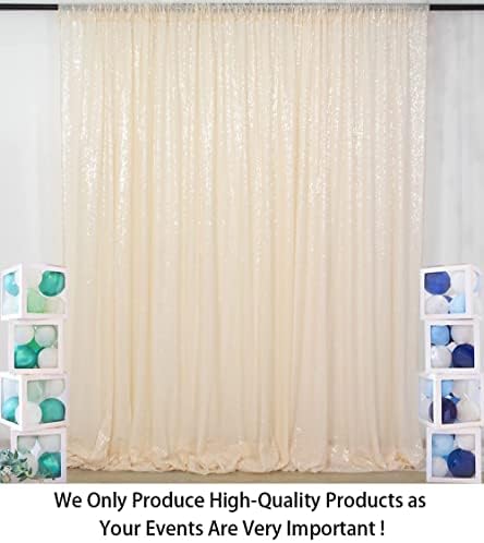PHOTOBOOTH Background Choice-7FTx7FT-Ivory-Sequin Photography Backdrop Curtains for Wedding in 7FTx7FT in Ivory, alternate