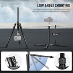 Photography Light Stand, 1.5-6.4ft/47-195cm Reversible Aluminum, alternate view 6