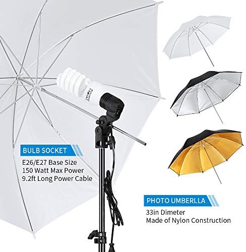 Photography Lighting Kit, 6.5x10feet/2x3m Backdrops Stand Support System, 5 in 1 reflectors, 1600w 5500k, alternate view 2