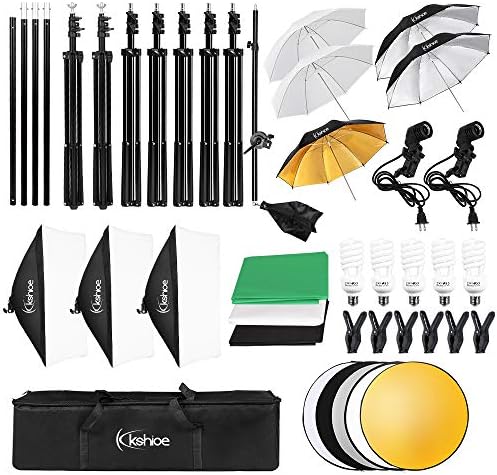 Photography Lighting Kit, 6.5x10feet/2x3m Backdrops Stand Support System, 5 in 1 reflectors, 1600w 5500k, alternate view 6