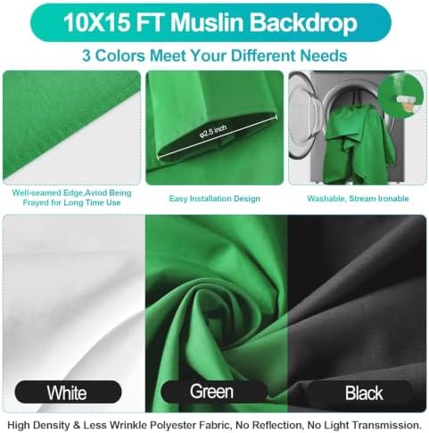 Photography Lighting Kit with 10x10Ft Heavy Duty Backdrop Stand Kits in 10x10Ft, alternate view 4