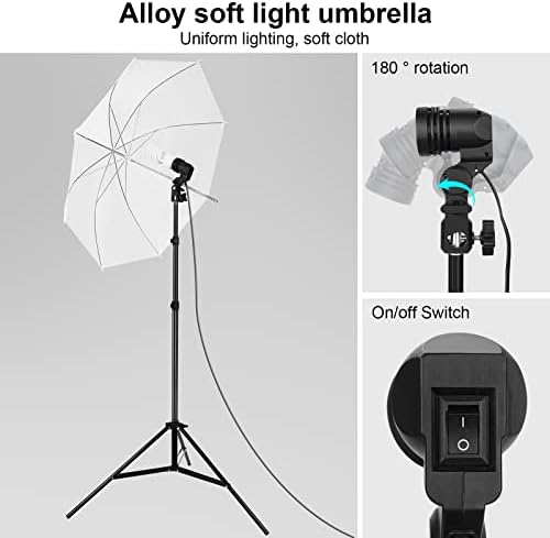 Photography Lighting kit with Backdrops, 8.5x10ft Backdrop Stands, UL Certified 5500K 800W Equivalent 25W LED, alternate view