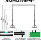 Photography Lighting kit with Backdrops, 8.5x10ft Backdrop Stands, UL Certified 5500K 800W Equivalent 25W LED, alternate view