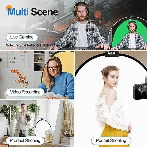 Photography Reflector Holder, Photo Video Studio 5/8" Heavy Duty Metal Clamp Attachment, Light Stand Clip Mount, alternate