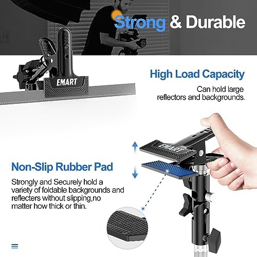 Photography Reflector Holder, Photo Video Studio 5/8" Heavy Duty Metal Clamp Attachment, Light Stand Clip Mount, alternate