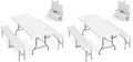 Picnic Table Set with 2 Benches, 6 Feet Camping Table Chair Set,3-Piece Folding Furniture for Indoor or Outdoor