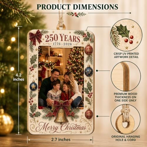 Picture Ornaments, Christmas Picture Frame, Picture Frame Ornament, Wooden Picture Frames, Christmas Frame, alternate view 5
