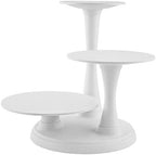 Pillar Style 3-Tier Cupcake, Dessert, and Cake Stand in White