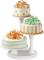 Pillar Style 3-Tier Cupcake, Dessert, and Cake Stand in White, alternate view 6