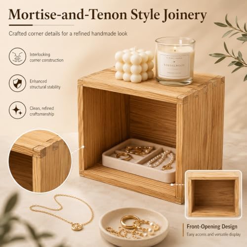 Pine Wood Buffet Risers Multi-Size Food Display Stands 8 Pack in Golden, alternate view 4