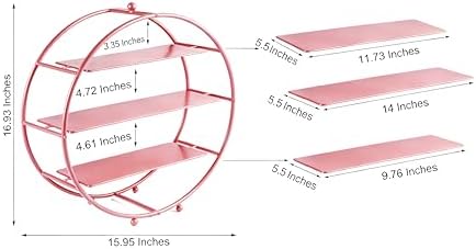 Pink 3 Tier Metal Cupcake Stand Tiered Dessert Display Serving Tray in Pink, alternate view 2