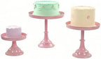 Pink 3Pcs Metal Round Cake Stand Set 8/10/12 Inch Dessert Display in Pink, alternate view 4