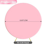 Pink 6.6FT Round Arch Polyester Backdrop Cover for Wedding, Party & Ceremony Decor, alternate view 2
