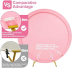 Pink 6.6FT Round Arch Polyester Backdrop Cover for Wedding, Party & Ceremony Decor, alternate view 4