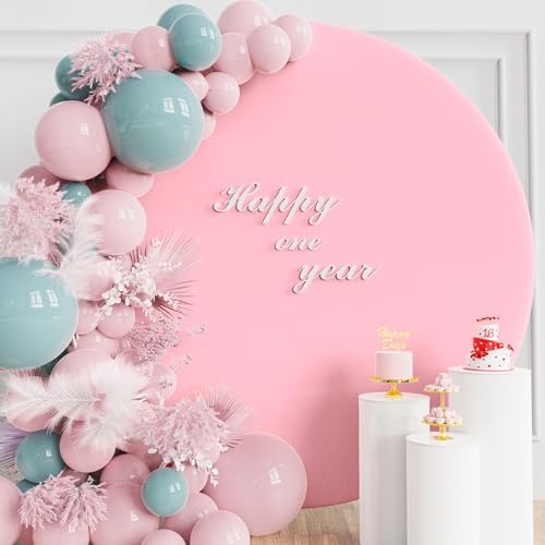 Pink 6.6FT Round Arch Polyester Backdrop Cover for Wedding, Party & Ceremony Decor, alternate view 5