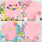 Pink 6.6FT Round Arch Polyester Backdrop Cover for Wedding, Party & Ceremony Decor, alternate view 6