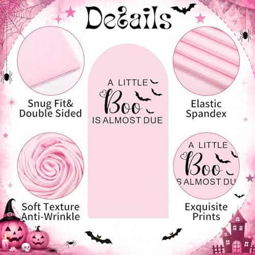 Pink a Little Boo is Almost Due Halloween Baby Shower Decor in 6.6 ft in Pink, alternate view 4