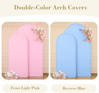 Pink and Blue Arch Cover 2 Set- 7.2 and 6ft Gender Reveal Arch Backdrop Cover Spandex Arch Stand Covers for Baby, alternate