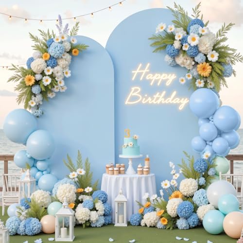 Pink and Blue Arch Cover 2 Set- 7.2 and 6ft Gender Reveal Arch Backdrop Cover Spandex Arch Stand Covers for Baby, alternate