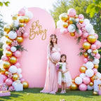 Pink and Blue Arch Cover 2 Set- 7.2 and 6ft Gender Reveal Arch Backdrop Cover Spandex Arch Stand Covers for Baby, alternate