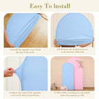 Pink and Blue Arch Cover 2 Set- 7.2 and 6ft Gender Reveal Arch Backdrop Cover Spandex Arch Stand Covers for Baby, alternate