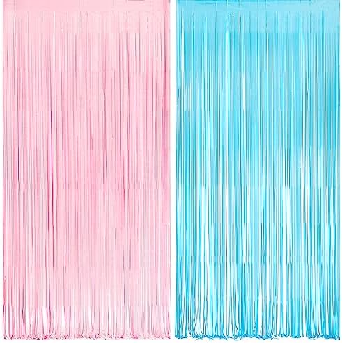 Pink and Blue Party Photo Backdrop - 3.2ft X 8.2ft - 2 Packs