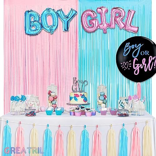 Pink and Blue Party Photo Backdrop - 3.2ft X 8.2ft - 2 Packs, alternate view 2