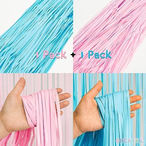 Pink and Blue Party Photo Backdrop - 3.2ft X 8.2ft - 2 Packs, alternate view 4