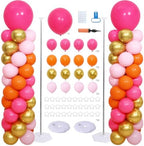Pink and Orange Balloons Column Stand Kit 2 Sets Balloon Tower