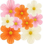 Pink and Orange Party Decorations Paper Flowers Decorations for Wall