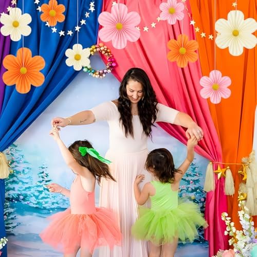 Pink and Orange Party Decorations Paper Flowers Decorations for Wall, alternate view 4