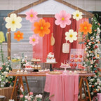 Pink and Orange Party Decorations Paper Flowers Decorations for Wall, alternate view 6
