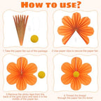 Pink and Orange Party Decorations Paper Flowers Decorations for Wall, alternate view 7