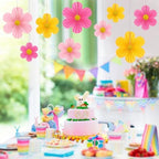 Pink and Yellow Party Decorations Paper Flowers Decorations for Wall, alternate view 4