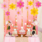 Pink and Yellow Party Decorations Paper Flowers Decorations for Wall, alternate view 6