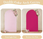 Pink Arch Backdrop Cover 7.2FT Party Wedding Arch Covers Stretchy Backdrop Baby Shower Bridal Shower Photo, alternate view 2