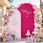 Pink Arch Backdrop Cover 7.2FT Party Wedding Arch Covers Stretchy Backdrop Baby Shower Bridal Shower Photo, alternate view 3