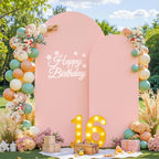 Pink Arch Backdrop Cover 7.2FT Party Wedding Arch Covers Stretchy Backdrop Baby Shower Bridal Shower Birthday, alternate view