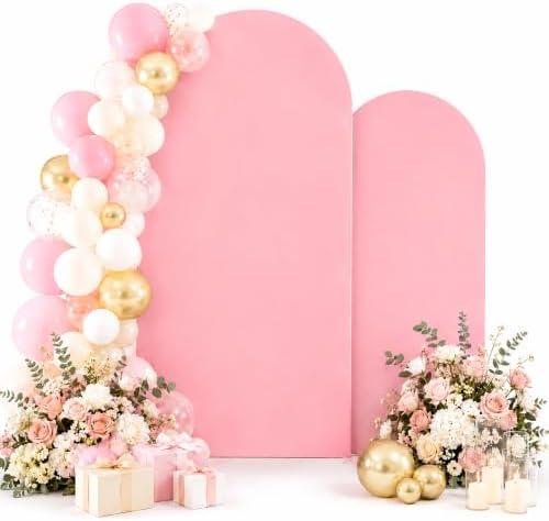 Pink Arch Backdrop Cover Set, 7ft&6ft in 7.2FT/6FT in Pink