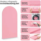 Pink Arch Backdrop Cover Set, 7ft&6ft in 7.2FT/6FT in Pink, alternate view 2