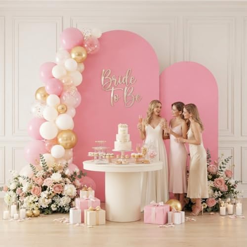 Pink Arch Backdrop Cover Set, 7ft&6ft in 7.2FT/6FT in Pink, alternate view 3