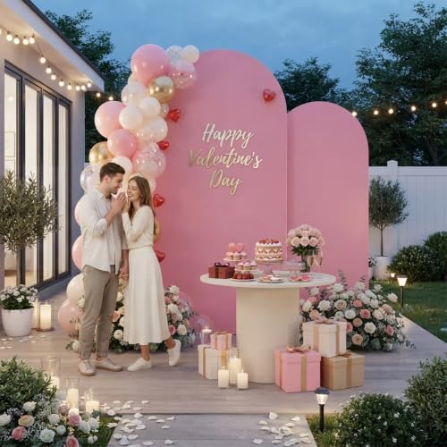 Pink Arch Backdrop Cover Set, 7ft&6ft in 7.2FT/6FT in Pink, alternate view 5