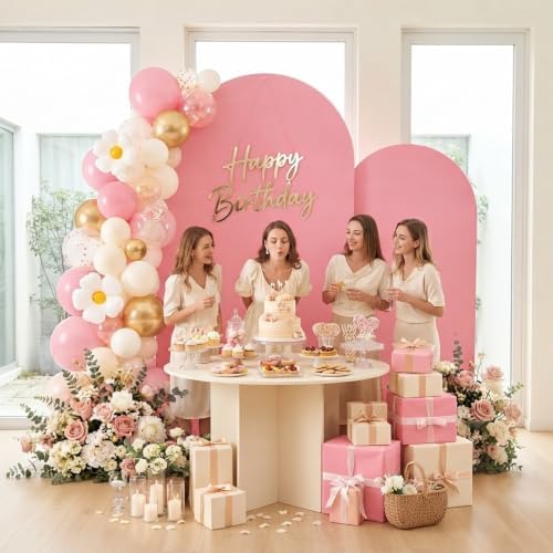 Pink Arch Backdrop Cover Set, 7ft&6ft in 7.2FT/6FT in Pink, alternate view 6